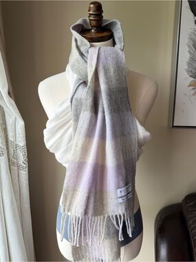 Scotland 100% lambswool Soft Pastel Plaid Scarf